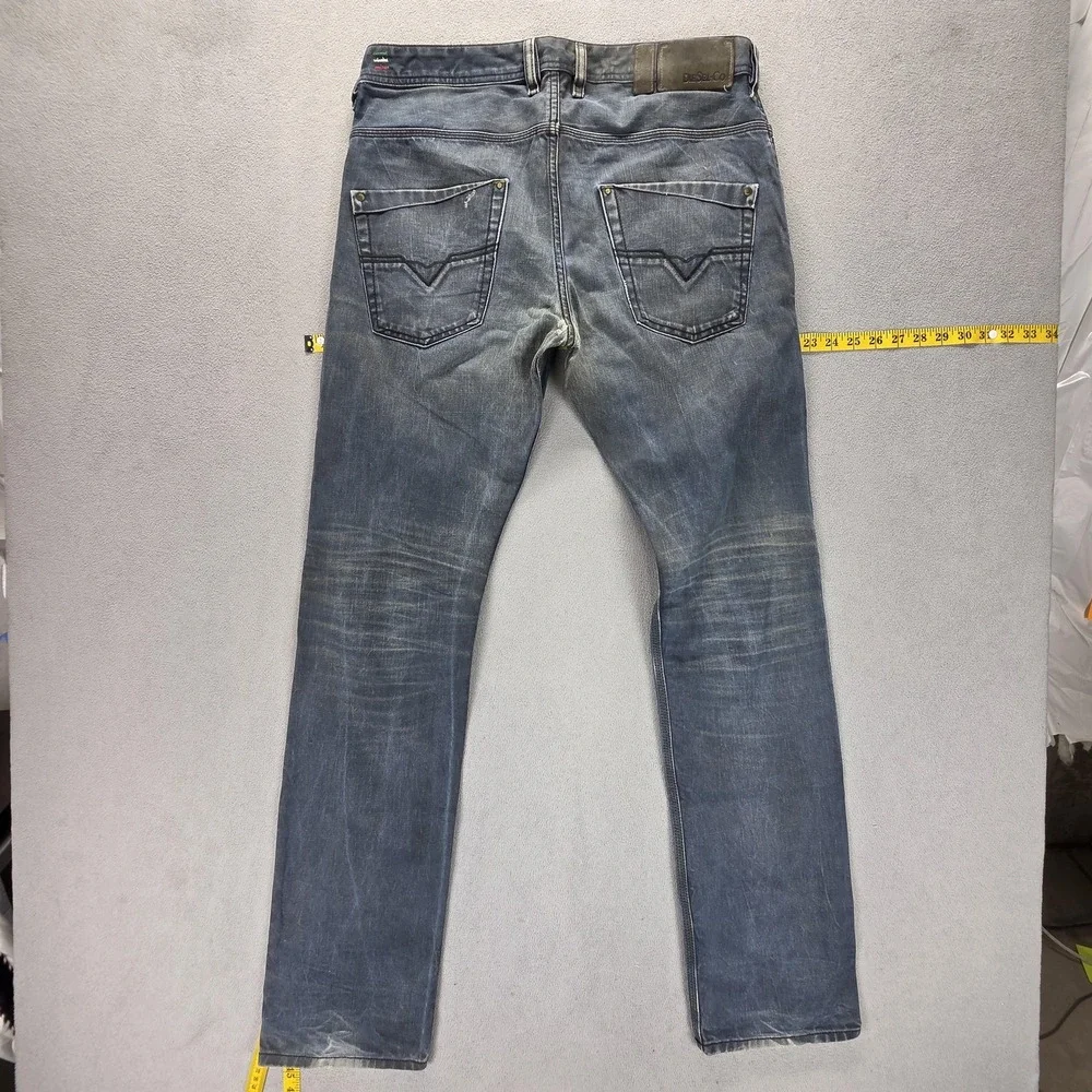 Diesel Jeans Mens 32x34 Blue Krooley Regular Slim Carrot Made in Italy 0804J
